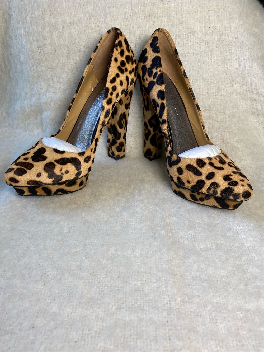 Adrienne Maloof Leopard Print Platform High Heels - Chic Animal Print